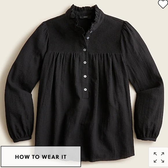 J Crew Long-sleeve soft gauze garden top BG314 - Picture 1 of 4